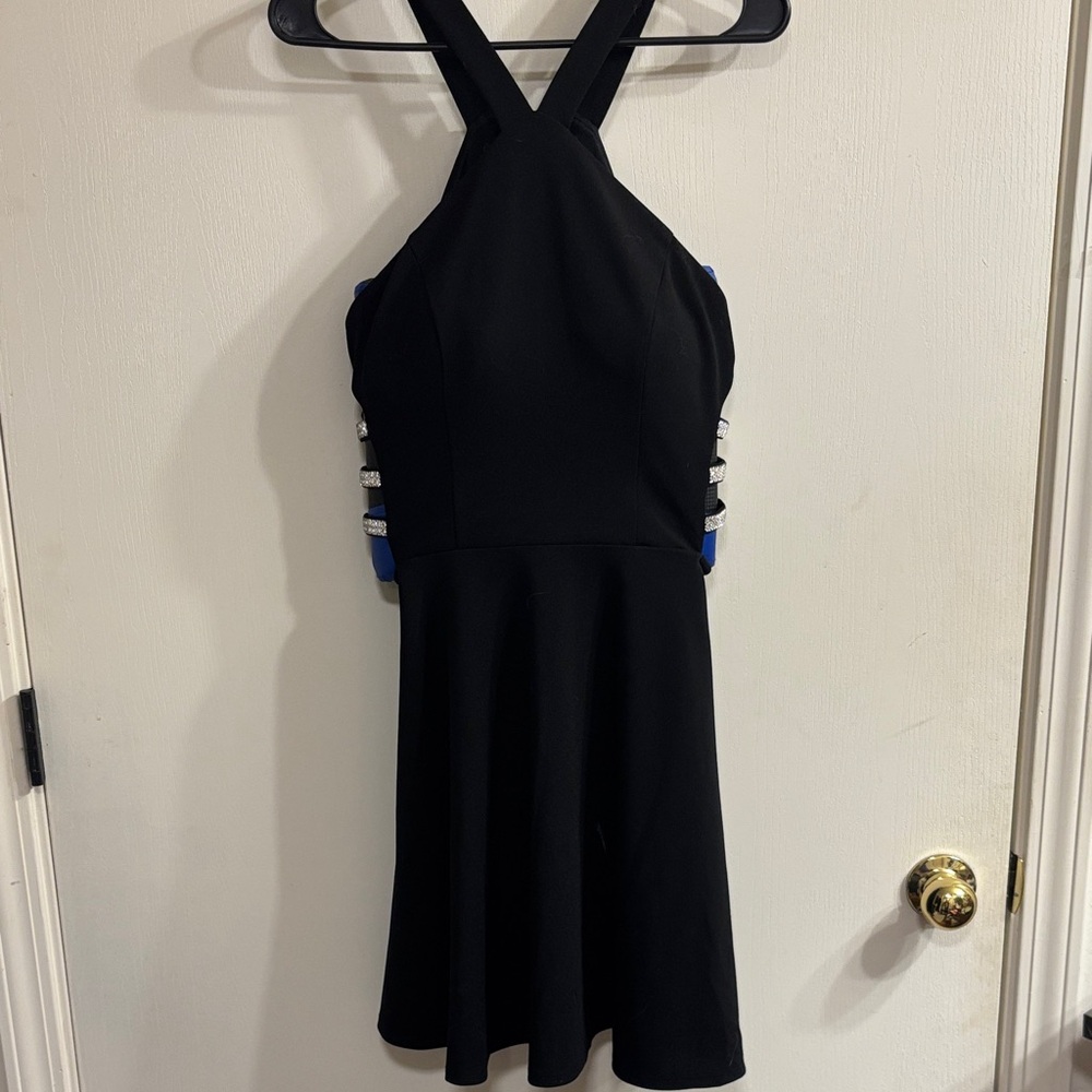Speechless Black and Blue Mini Dress
